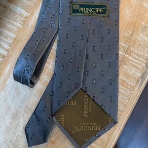 Principe Made in Italy 100% Silk Men’s Neck Tie Blue Grey Navy Pattern💎EUC
